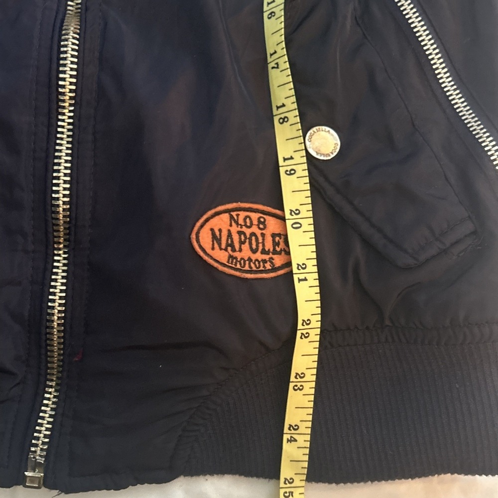 Coca Bella Moto Racing‎ Bomber Jacket – Navy Satin Patch Streetwear Y2K Style - Picture 11 of 12
